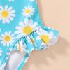 imageYOUNGER TREE Toddler Baby Girls Swimsuit Infant One Piece Bathing Suits Cute Dinosaur Beach Wear Sunsuit Ruffle SwimwearBluedaisy