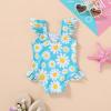 imageYOUNGER TREE Toddler Baby Girls Swimsuit Infant One Piece Bathing Suits Cute Dinosaur Beach Wear Sunsuit Ruffle SwimwearBluedaisy