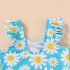 imageYOUNGER TREE Toddler Baby Girls Swimsuit Infant One Piece Bathing Suits Cute Dinosaur Beach Wear Sunsuit Ruffle SwimwearBluedaisy