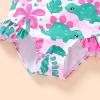 imageYOUNGER TREE Toddler Baby Girls Swimsuit Infant One Piece Bathing Suits Cute Dinosaur Beach Wear Sunsuit Ruffle SwimwearDinosaur  Leaf