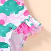 imageYOUNGER TREE Toddler Baby Girls Swimsuit Infant One Piece Bathing Suits Cute Dinosaur Beach Wear Sunsuit Ruffle SwimwearDinosaur  Leaf