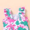 imageYOUNGER TREE Toddler Baby Girls Swimsuit Infant One Piece Bathing Suits Cute Dinosaur Beach Wear Sunsuit Ruffle SwimwearDinosaur  Leaf