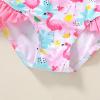 imageYOUNGER TREE Toddler Baby Girls Swimsuit Infant One Piece Bathing Suits Cute Dinosaur Beach Wear Sunsuit Ruffle SwimwearFlamingoruffles
