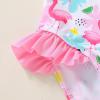 imageYOUNGER TREE Toddler Baby Girls Swimsuit Infant One Piece Bathing Suits Cute Dinosaur Beach Wear Sunsuit Ruffle SwimwearFlamingoruffles