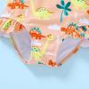 imageYOUNGER TREE Toddler Baby Girls Swimsuit Infant One Piece Bathing Suits Cute Dinosaur Beach Wear Sunsuit Ruffle SwimwearOrange  Dinosaur