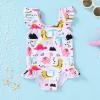 imageYOUNGER TREE Toddler Baby Girls Swimsuit Infant One Piece Bathing Suits Cute Dinosaur Beach Wear Sunsuit Ruffle SwimwearPaliddinosaur