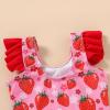 imageYOUNGER TREE Toddler Baby Girls Swimsuit Infant One Piece Bathing Suits Cute Dinosaur Beach Wear Sunsuit Ruffle SwimwearPink Strawberry