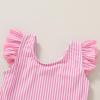 imageYOUNGER TREE Toddler Baby Girls Swimsuit Infant One Piece Bathing Suits Cute Dinosaur Beach Wear Sunsuit Ruffle SwimwearPink Stripesruffle