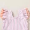 imageYOUNGER TREE Toddler Baby Girls Swimsuit Infant One Piece Bathing Suits Cute Dinosaur Beach Wear Sunsuit Ruffle SwimwearPink Stripesruffles