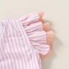 imageYOUNGER TREE Toddler Baby Girls Swimsuit Infant One Piece Bathing Suits Cute Dinosaur Beach Wear Sunsuit Ruffle SwimwearPink Stripesruffles