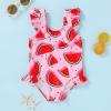 imageYOUNGER TREE Toddler Baby Girls Swimsuit Infant One Piece Bathing Suits Cute Dinosaur Beach Wear Sunsuit Ruffle SwimwearPink Watermelon
