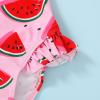 imageYOUNGER TREE Toddler Baby Girls Swimsuit Infant One Piece Bathing Suits Cute Dinosaur Beach Wear Sunsuit Ruffle SwimwearPink Watermelon