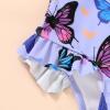imageYOUNGER TREE Toddler Baby Girls Swimsuit Infant One Piece Bathing Suits Cute Dinosaur Beach Wear Sunsuit Ruffle SwimwearPurple Butterfly