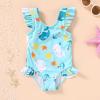 imageYOUNGER TREE Toddler Baby Girls Swimsuit Infant One Piece Bathing Suits Cute Dinosaur Beach Wear Sunsuit Ruffle SwimwearWhaleblue
