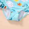 imageYOUNGER TREE Toddler Baby Girls Swimsuit Infant One Piece Bathing Suits Cute Dinosaur Beach Wear Sunsuit Ruffle SwimwearWhaleblue