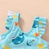 imageYOUNGER TREE Toddler Baby Girls Swimsuit Infant One Piece Bathing Suits Cute Dinosaur Beach Wear Sunsuit Ruffle SwimwearWhaleblue