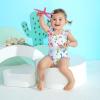 imageYOUNGER TREE Toddler Baby Girls Swimsuit Infant One Piece Bathing Suits Cute Dinosaur Beach Wear Sunsuit Ruffle SwimwearWhite