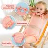 imageYOUNGER TREE Toddler Baby Girls Swimsuit Two Piece Solid Color Stripe Swimwear Summer Beach Bikini Bathing Suit 18M6TBright Peach