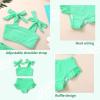 imageYOUNGER TREE Toddler Baby Girls Swimsuit Two Piece Solid Color Stripe Swimwear Summer Beach Bikini Bathing Suit 18M6TGreen