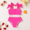 imageYOUNGER TREE Toddler Baby Girls Swimsuit Two Piece Solid Color Stripe Swimwear Summer Beach Bikini Bathing Suit 18M6TPink Bud