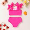imageYOUNGER TREE Toddler Baby Girls Swimsuit Two Piece Solid Color Stripe Swimwear Summer Beach Bikini Bathing Suit 18M6TPink Bud