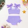 imageYOUNGER TREE Toddler Baby Girls Swimsuit Two Piece Solid Color Stripe Swimwear Summer Beach Bikini Bathing Suit 18M6TPurple