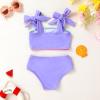 imageYOUNGER TREE Toddler Baby Girls Swimsuit Two Piece Solid Color Stripe Swimwear Summer Beach Bikini Bathing Suit 18M6TPurpue Bud