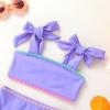 imageYOUNGER TREE Toddler Baby Girls Swimsuit Two Piece Solid Color Stripe Swimwear Summer Beach Bikini Bathing Suit 18M6TPurpue Bud