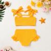 imageYOUNGER TREE Toddler Baby Girls Swimsuit Two Piece Solid Color Stripe Swimwear Summer Beach Bikini Bathing Suit 18M6TYellow
