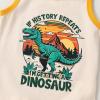 imageYOUNGER TREE Toddler Baby boy summer clothes Beaches Love Me Sleeveless Vest TopsShorts Kid Casual outfitsBeige Dinosaur
