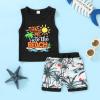 imageYOUNGER TREE Toddler Baby boy summer clothes Beaches Love Me Sleeveless Vest TopsShorts Kid Casual outfitsTake Me to the Beach