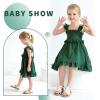 imageYOUNGER TREE Toddler Dress Baby Girls Cotton Ruffle Sleeveless Summer Dresses Kids Boho Beach Casual SundressBlackish Green