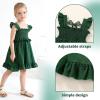 imageYOUNGER TREE Toddler Dress Baby Girls Cotton Ruffle Sleeveless Summer Dresses Kids Boho Beach Casual SundressBlackish Green