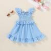 imageYOUNGER TREE Toddler Dress Baby Girls Cotton Ruffle Sleeveless Summer Dresses Kids Boho Beach Casual SundressBlue