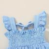 imageYOUNGER TREE Toddler Dress Baby Girls Cotton Ruffle Sleeveless Summer Dresses Kids Boho Beach Casual SundressBlue