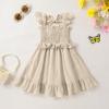 imageYOUNGER TREE Toddler Dress Baby Girls Cotton Ruffle Sleeveless Summer Dresses Kids Boho Beach Casual SundressKhaki