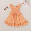 imageYOUNGER TREE Toddler Dress Baby Girls Cotton Ruffle Sleeveless Summer Dresses Kids Boho Beach Casual SundressLight Orange