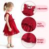 imageYOUNGER TREE Toddler Dress Baby Girls Cotton Ruffle Sleeveless Summer Dresses Kids Boho Beach Casual SundressRed