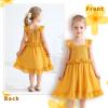 imageYOUNGER TREE Toddler Dress Baby Girls Cotton Ruffle Sleeveless Summer Dresses Kids Boho Beach Casual SundressYellow