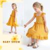 imageYOUNGER TREE Toddler Dress Baby Girls Cotton Ruffle Sleeveless Summer Dresses Kids Boho Beach Casual SundressYellow