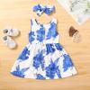 imageYOUNGER TREE Toddler Dresses Lemon Baby Girls Pineapple Fruit Dress Outfit Summer Girl Dress Spring SundressBlue Floral