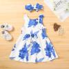 imageYOUNGER TREE Toddler Dresses Lemon Baby Girls Pineapple Fruit Dress Outfit Summer Girl Dress Spring SundressBlue Floral