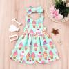 imageYOUNGER TREE Toddler Dresses Lemon Baby Girls Pineapple Fruit Dress Outfit Summer Girl Dress Spring SundressIce Cream