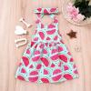 imageYOUNGER TREE Toddler Dresses Lemon Baby Girls Pineapple Fruit Dress Outfit Summer Girl Dress Spring SundressWatermelon