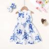 imageYOUNGER TREE Toddler Dresses Lemon Baby Girls Pineapple Fruit Dress Outfit Summer Girl Dress Spring SundressWhite Blue Floral