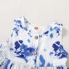 imageYOUNGER TREE Toddler Dresses Lemon Baby Girls Pineapple Fruit Dress Outfit Summer Girl Dress Spring SundressWhite Blue Floral