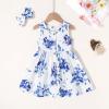 imageYOUNGER TREE Toddler Dresses Lemon Baby Girls Pineapple Fruit Dress Outfit Summer Girl Dress Spring SundressWhite Blue Floral