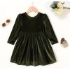 imageYOUNGER TREE Toddler Fall Dress Girl Winter Clothes Long Sleeve Velvet Dresses Princess Party OutfitsDeep Green Dress