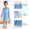 imageYOUNGER TREE Toddler Fall Dress Girl Winter Clothes Long Sleeve Velvet Dresses Princess Party OutfitsLight Blue