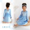 imageYOUNGER TREE Toddler Fall Dress Girl Winter Clothes Long Sleeve Velvet Dresses Princess Party OutfitsLight Blue